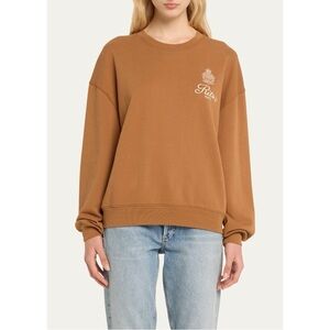 FRAME x Ritz Paris Breakfast In Bed Oversized Sweatshirt XL Camel Brown Collab